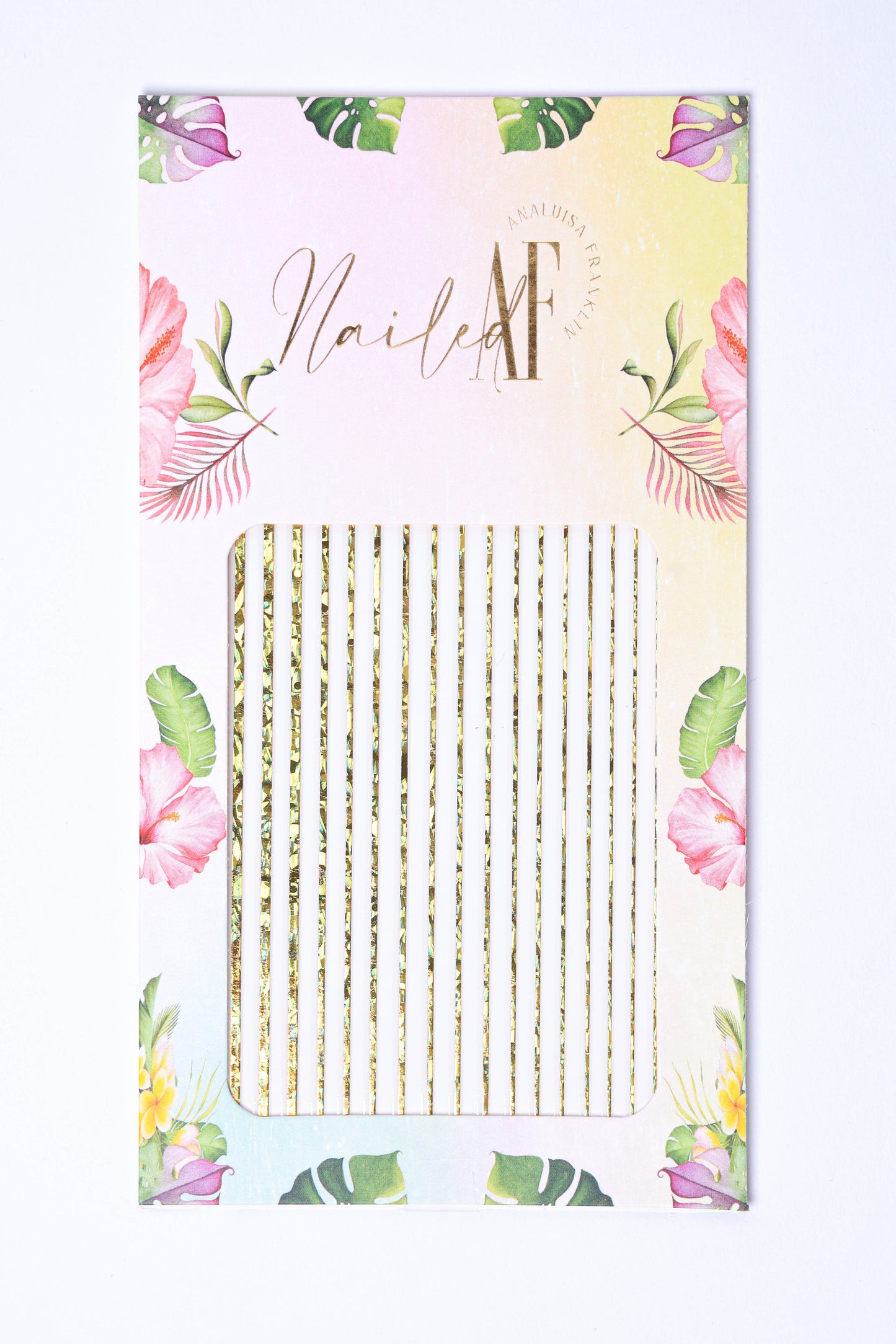 Gold Holographic Line Sticker Sheet