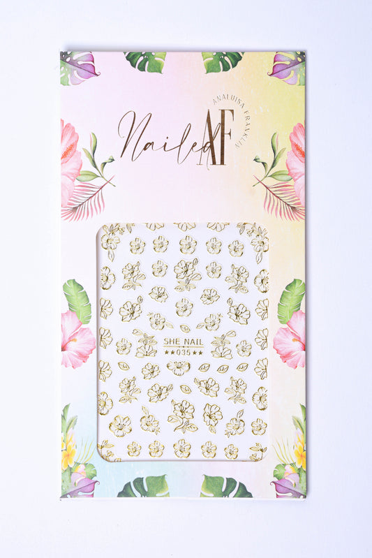 "Gold Flowers" Sticker Sheet