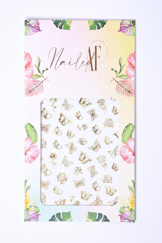 "Gold Roses & Butterflies" Sticker Sheet