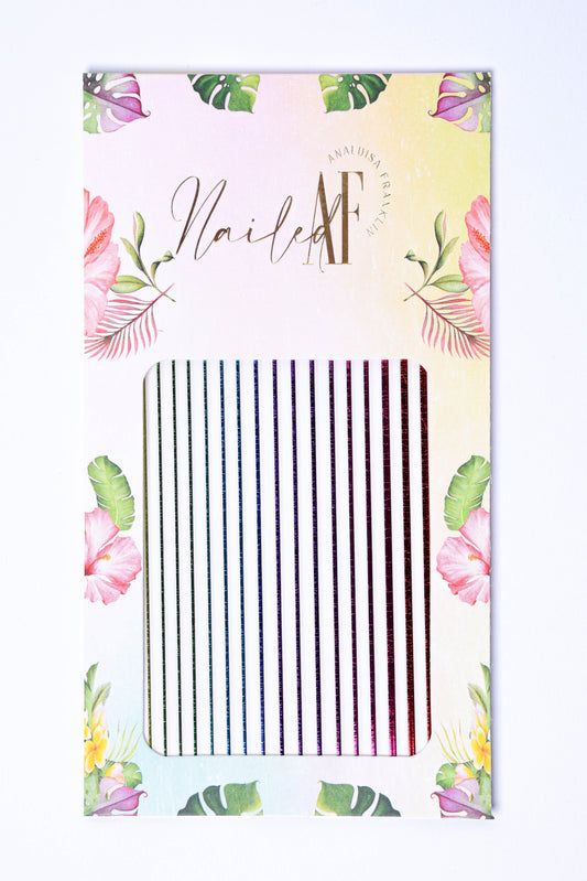 Metallic Rainbow Line Sticker Sheet