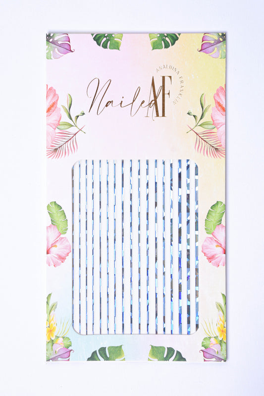 Silver Holographic Line Sticker Sheet