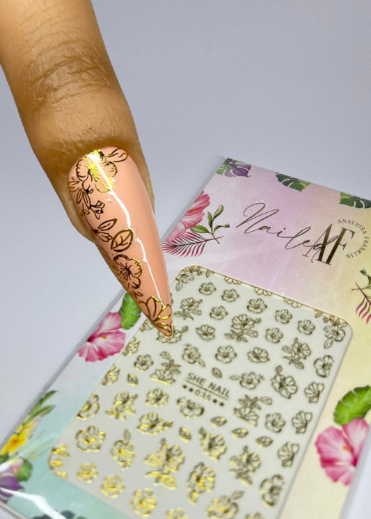 "Gold Flowers" Sticker Sheet