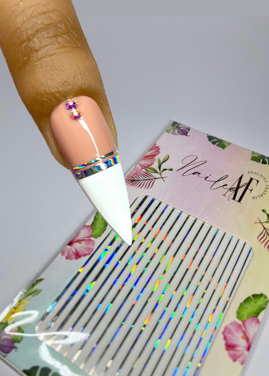 Silver Holographic Line Sticker Sheet